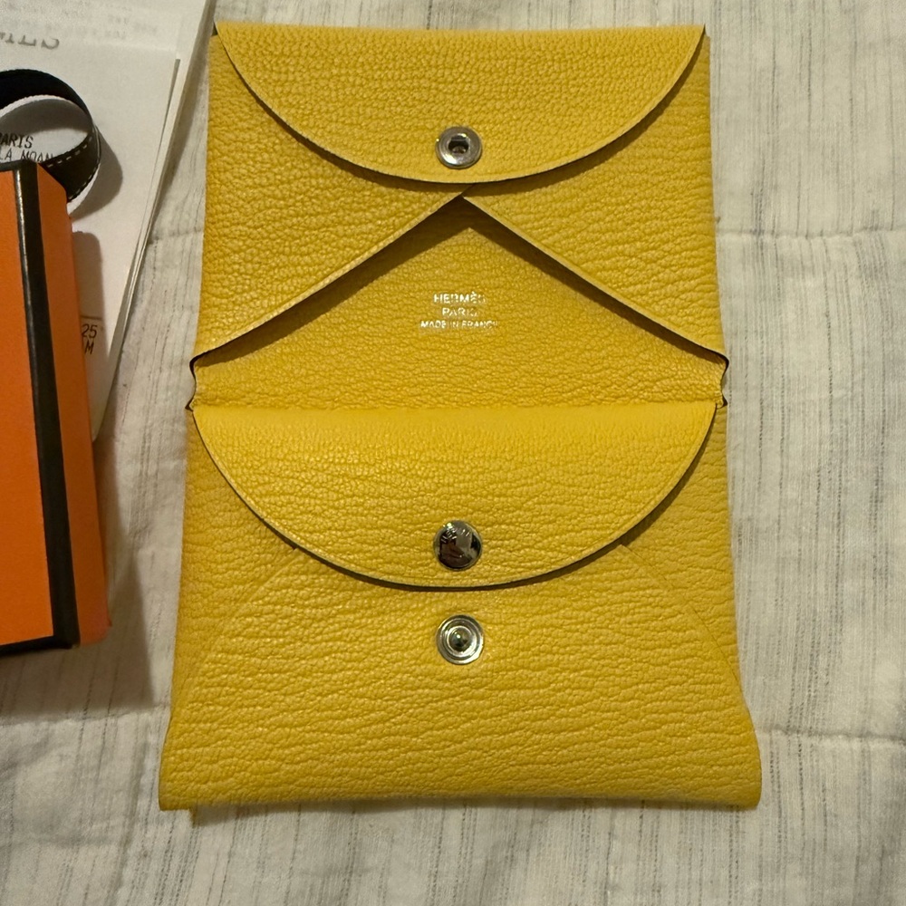Hermès Calvi Duo in Jaune Mango BNWT rare color